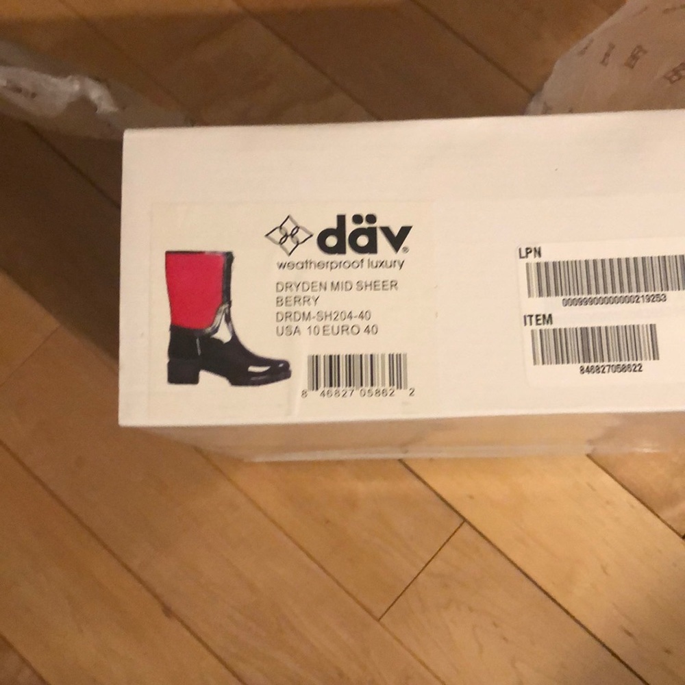 DAV Dryden Mid-Sheer Berry Rain Boots USA10/EURO40